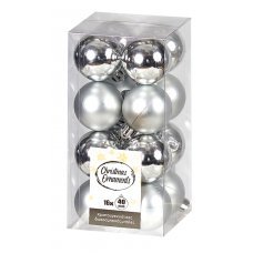 Χριστουγεννιάτικες Μπάλες Ασημί - Σετ 16 τεμ. (4cm)